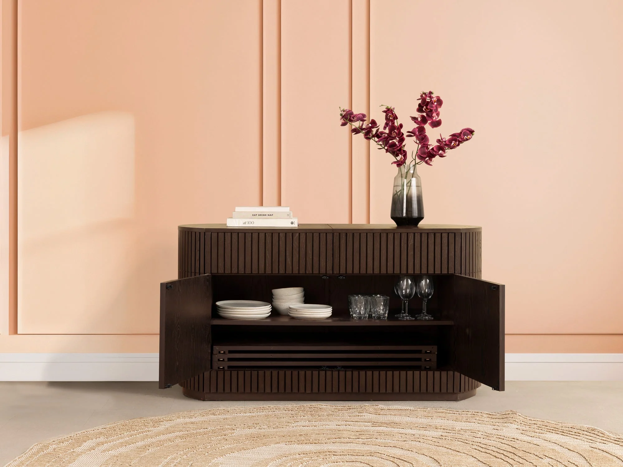 Transformer Round Sideboard - Panel Storage - Image 10