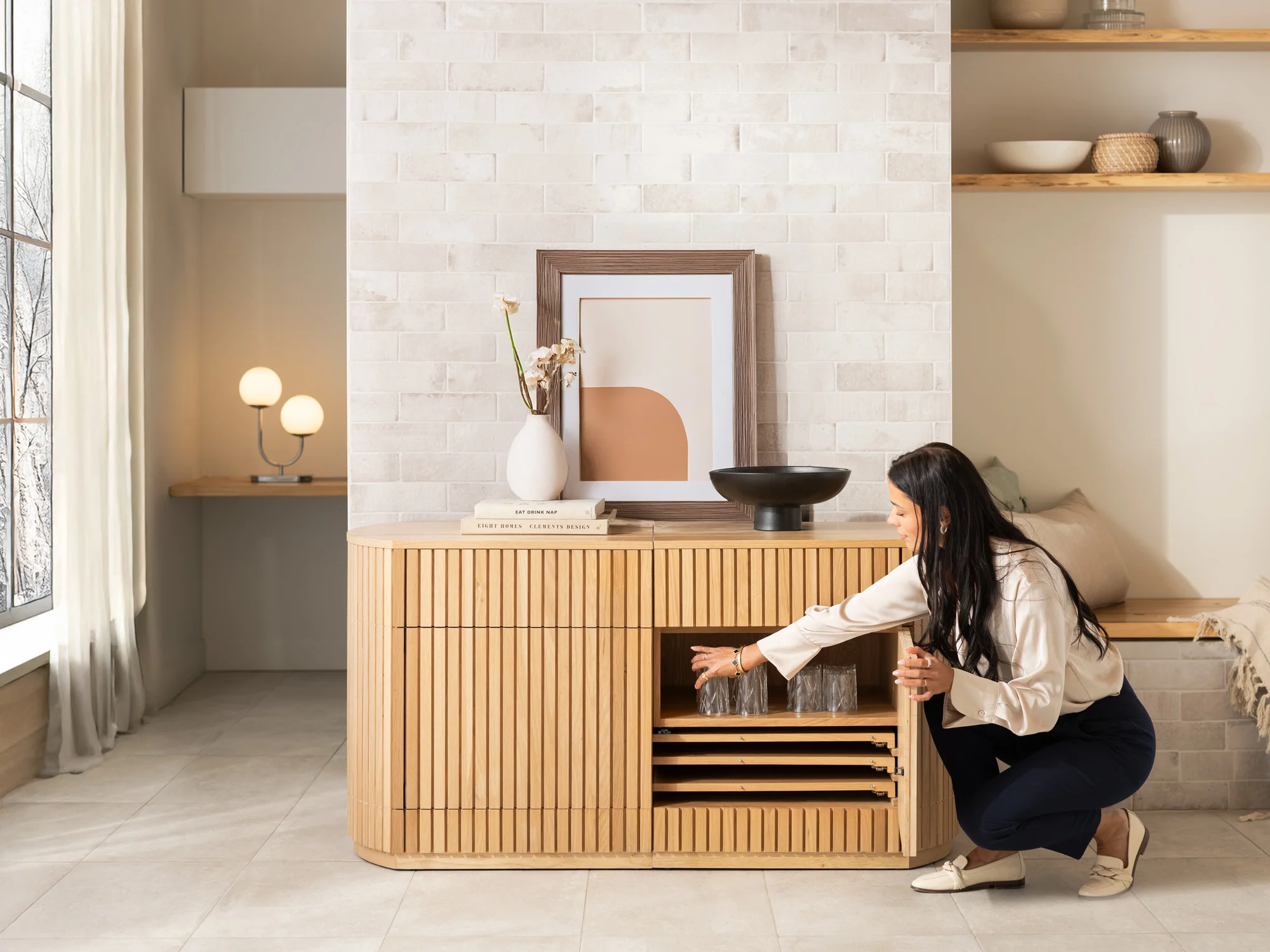 Transformer Round Sideboard - Panel Storage - Image 16