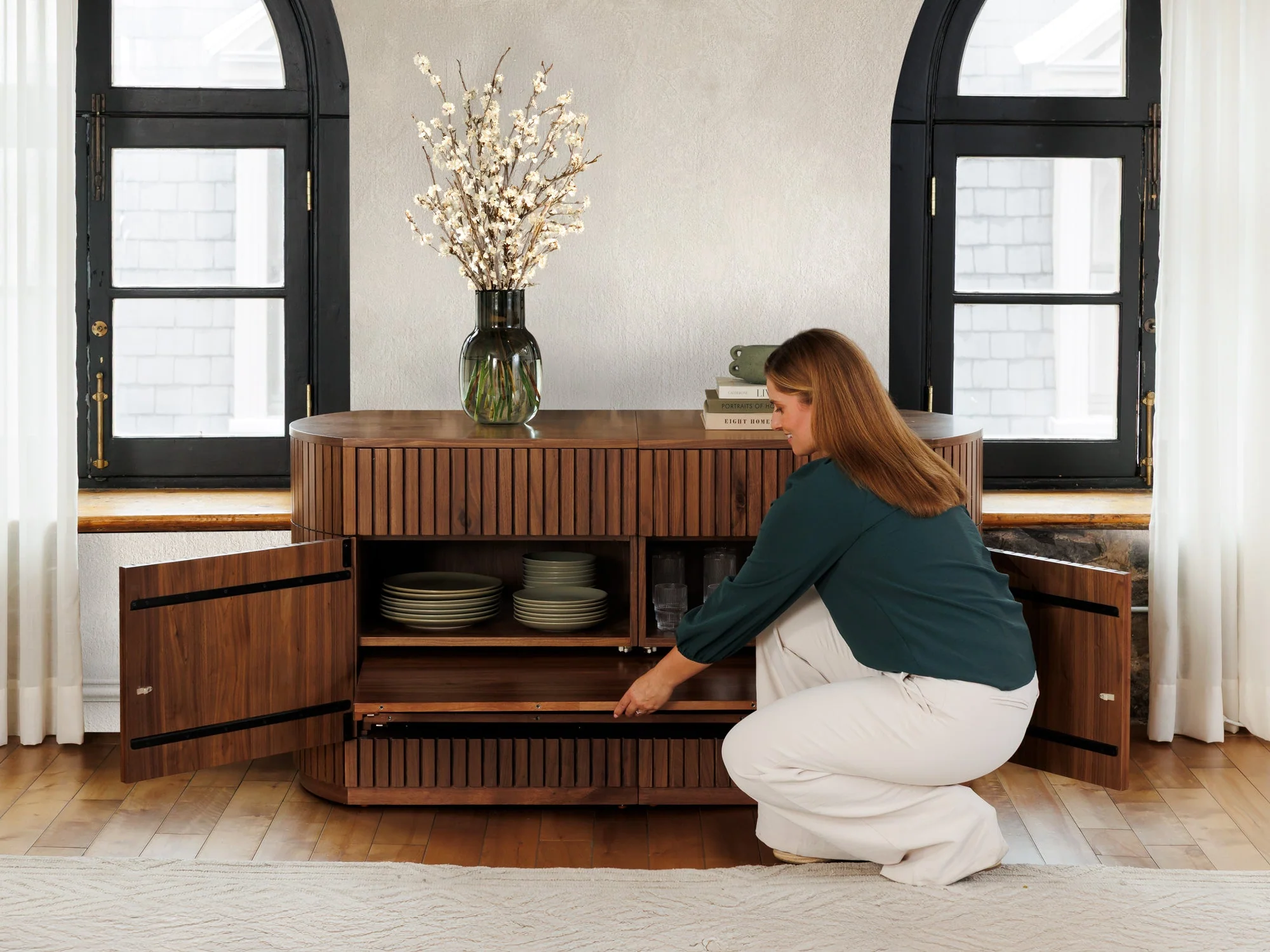Transformer Round Sideboard - Panel Storage - Image 43